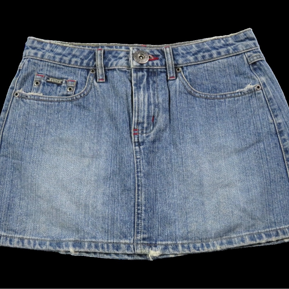 size s denim mini skirt